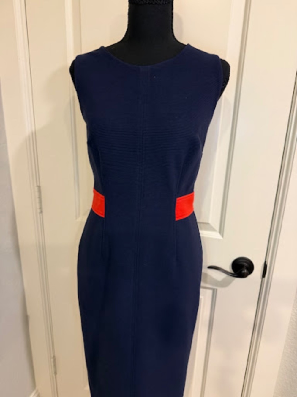 Boden Navy Blue & Red Sheath Dress - Size 6L (Long)